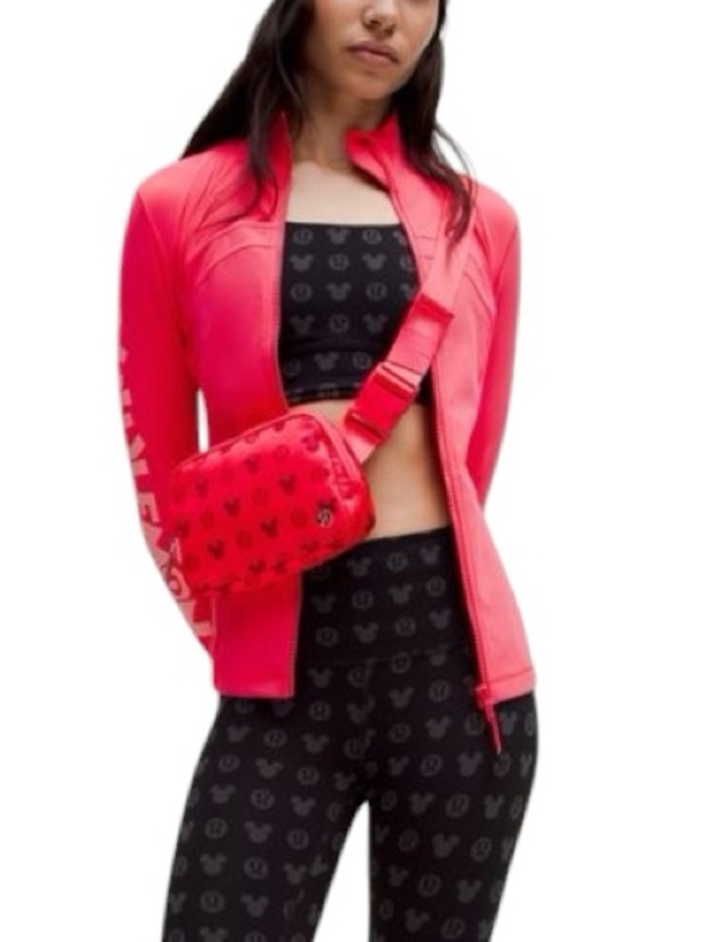 NWOT Lululemon x Disney LE Everywhere Belt Bag 1L Mickey and Logo Print in Red